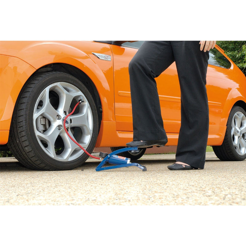 Draper Single Cylinder Foot Pump with Pressure Gauge 14172 Draper - Dynamic Drive