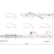 Apec Handbrake Cable Right Rear fits Nissan Almera 2000-2006 1.5 1.8 2.2