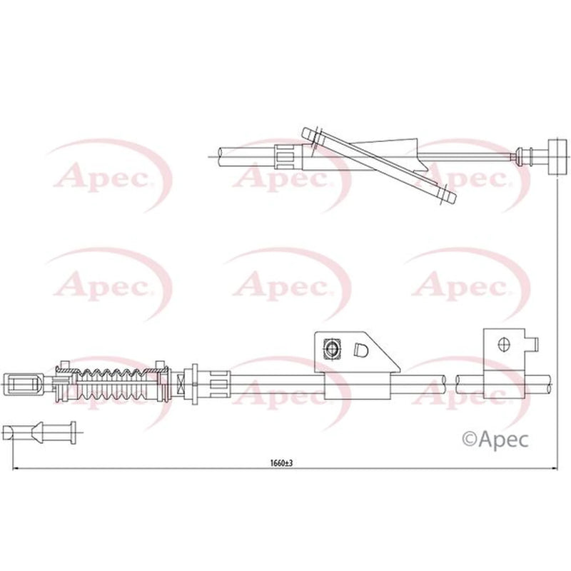 Apec Handbrake Cable Right Rear CAB1402