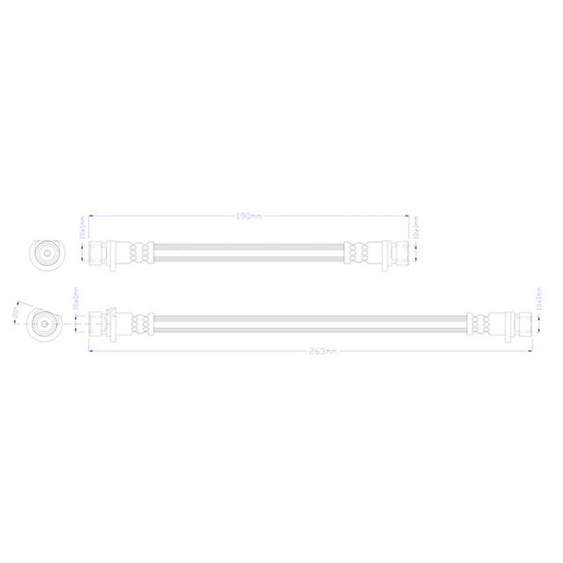 Juratek Brake Hydraulic Hose Line Rear Right fits Honda Civic IX 2012-2016
