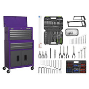 Topchest & Rollcab Combination 6 Drawer with 170pc Tool Kit - Purple/Grey Sealey - NN4 Online