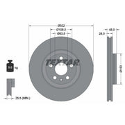 Textar 2 x Vented Front Brake Discs 92287405-x2