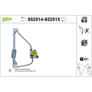 Valeo Electric Window Regulator Lifter Right Rear 852515