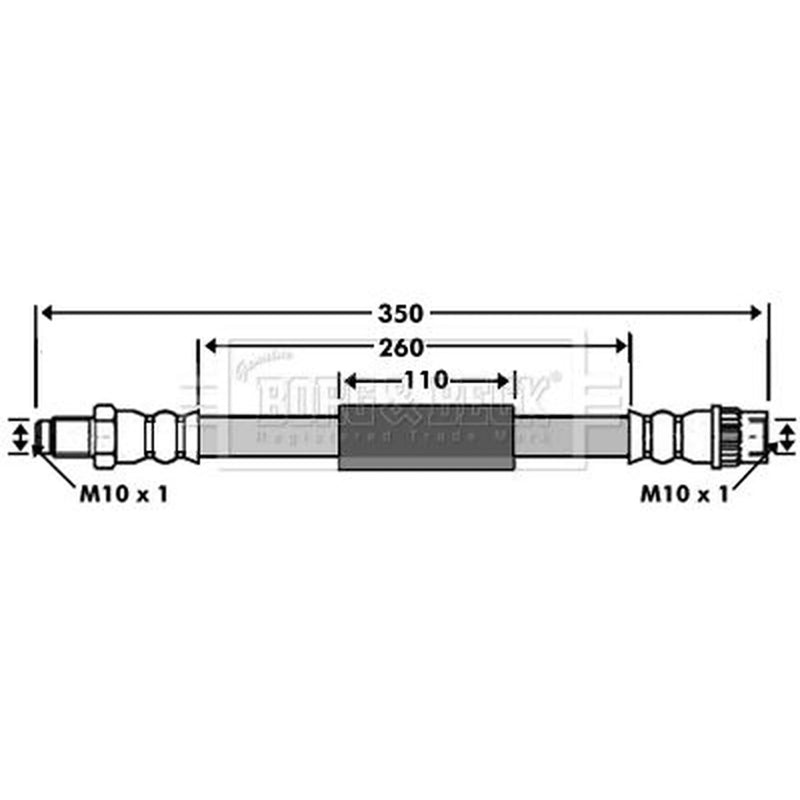 Borg & Beck Brake Hydraulic Hose Line Front BBH7512