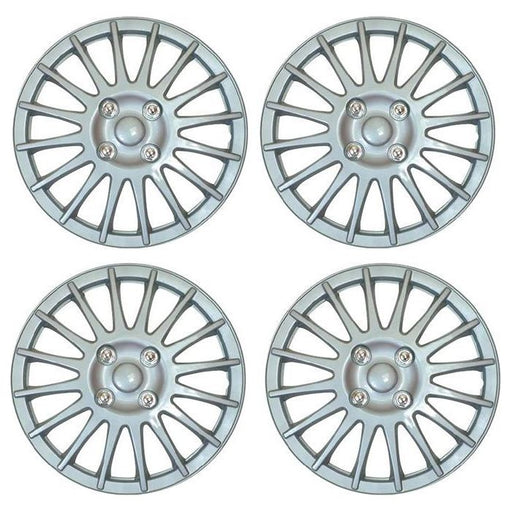 4x 14" Silver Wheel Trims / Hub Caps fits Streetwize  - Dynamic Drive