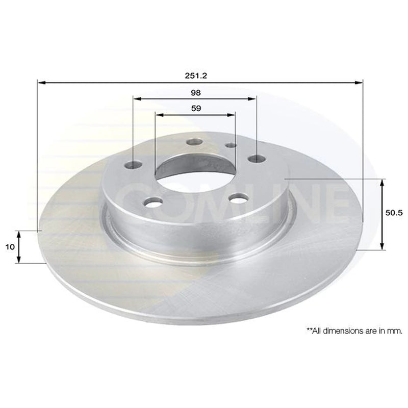 Comline Front & Rear Brake Discs & Pads fits Fiat Multipla 2000-2010 1.6
