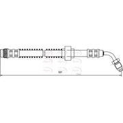 Apec Brake Hydraulic Hose Line Front Right fits Nissan Interstar 2003 on