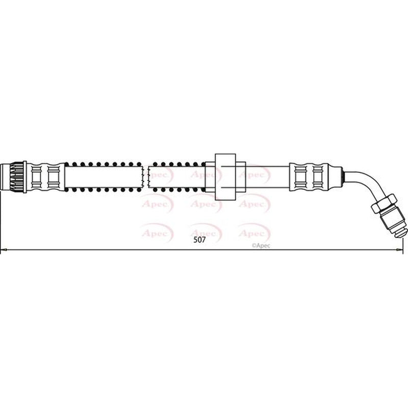 Apec Brake Hydraulic Hose Line Front Right fits Nissan Interstar 2003 on