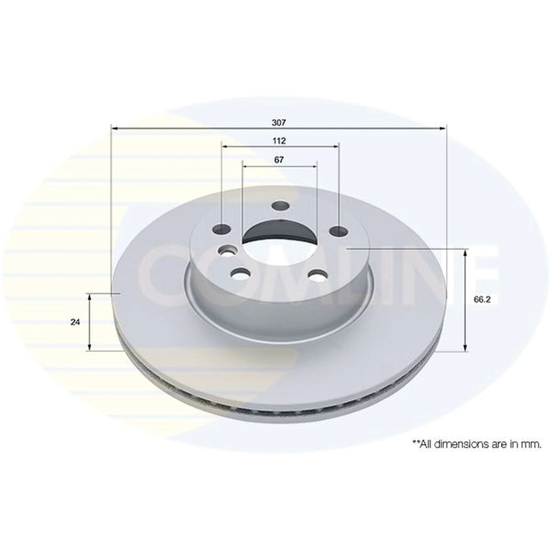 Comline 2 x Internally Vented Brake Discs fits BMW 3 2018-2020