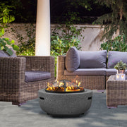 Dellonda Round MgO Fire Pit with BBQ Grill Ø60cm Safety Mesh Screen - Dark Grey Dellonda - Dynamic Drive
