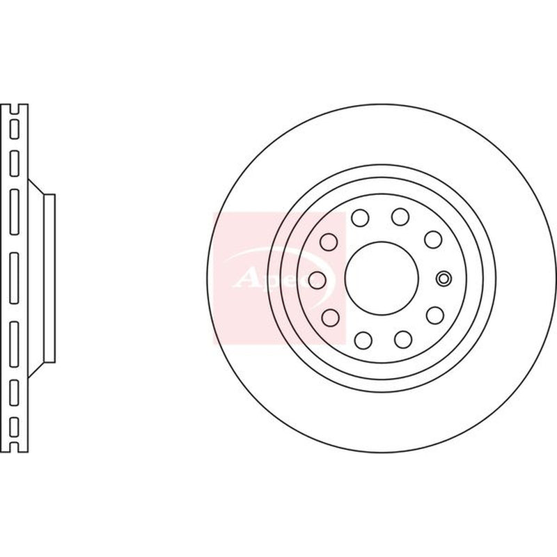 Apec Rear Brake Vented Discs & Pads fits Audi Q3 2013-2018 2.5