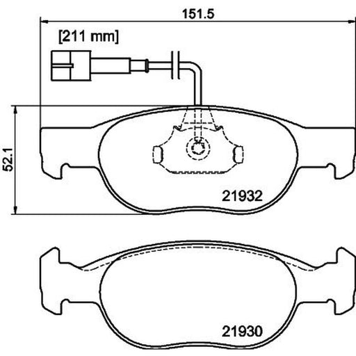 DON Front Brake Pad Set fits Fiat Brava 1995-2002 1.2 1.4 1.6 1.9