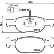 Mintex Front Brake Pad Set fits Fiat Brava 1995-2002 1.2 1.4 1.6 1.9