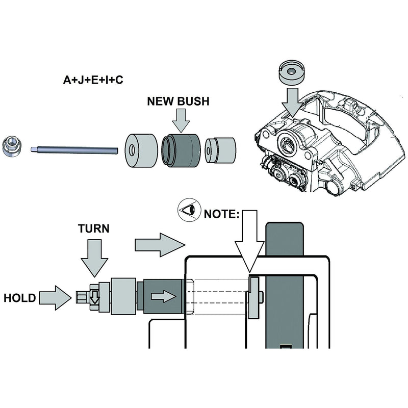 Laser Caliper Bush Replacement Tool - Knorr-Bremse 7105 Laser - Dynamic Drive