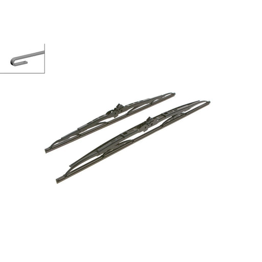 Bosch Conventional Front Wiper Blade Set 530mm + 450mm fits Aston Martin Cygnet