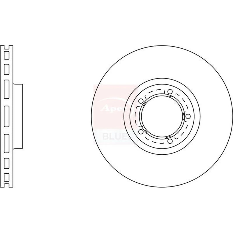 Apec 2 x Vented Front Brake Discs SDK6191-x2