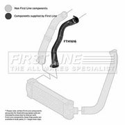 First Line Intercooler Turbo Charge Air Hose fits Ford Transit 2006-2014 2.4