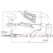 Apec Handbrake Cable Left Rear fits Nissan X-Trail I 2001-2013 2.0 2.2 2.5