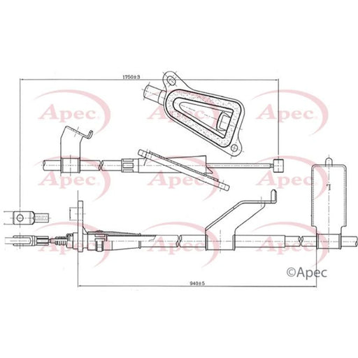 Apec Handbrake Cable Left Rear CAB1324