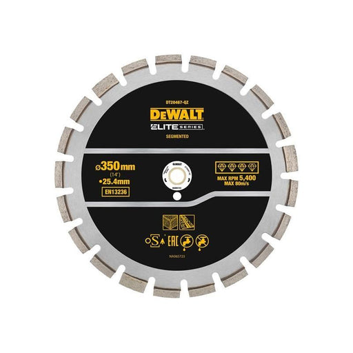 Dewalt Power Tools ELITE SERIES™ Asphalt Diamond Segmented Wheel 350 x 25.4mm DeWALT Power Tools - Dynamic Drive