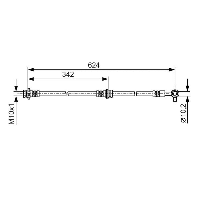 Bosch Brake Hydraulic Hose Line Front Left fits Renault Koleos I 2008-2013