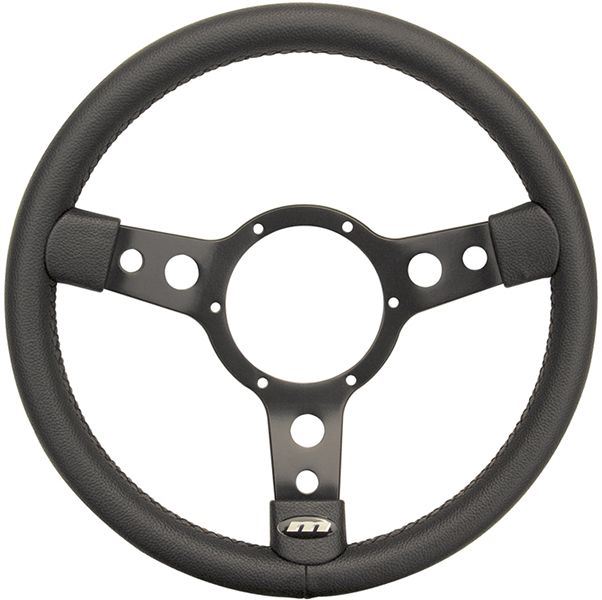 Classic 14" Traditional 3 spoke Vinyl Steering Wheel With Black Centre - Black Mountney Classic  - Dynamic Drive