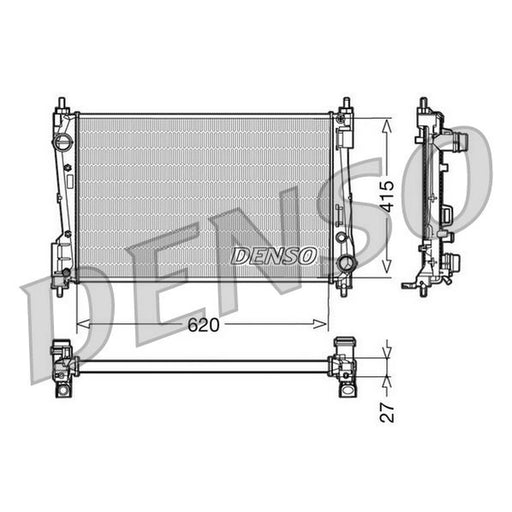 Denso Engine Radiator fits Fiat Grande Punto 2005-2014 1.3