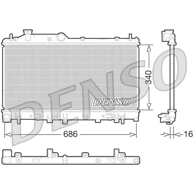 Denso Engine Radiator fits Subaru Legacy V 2009-2015 2.0 2.5