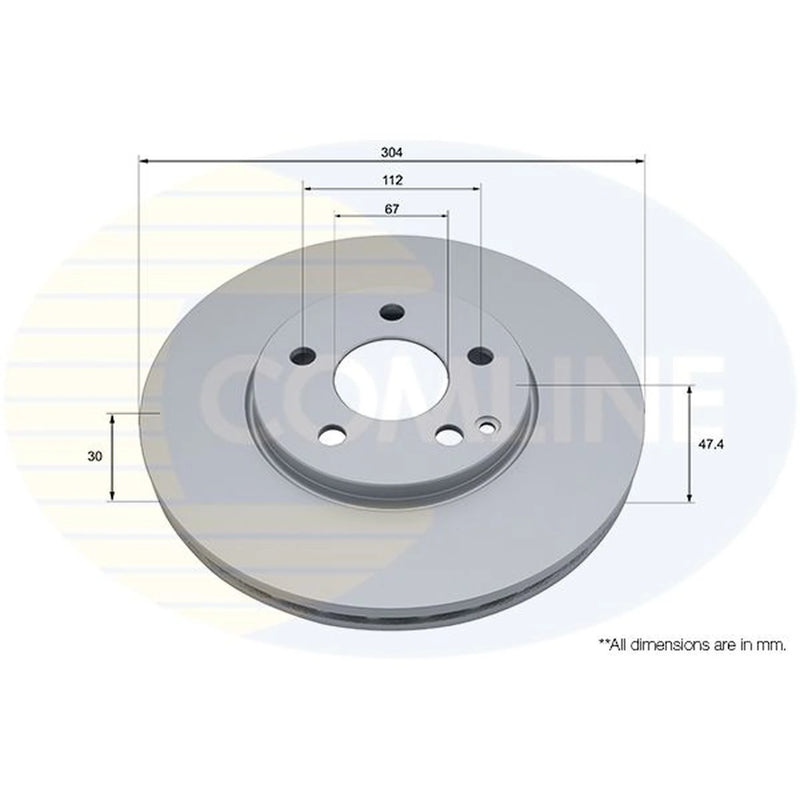 Comline 2 x Vented Front Brake Discs ADC1683V-x2