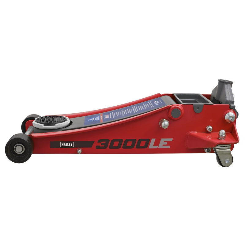 Sealey Low Profile Trolley Jack with Rocket Lift 3 Tonne - Red 3000LE Sealey - Dynamic Drive