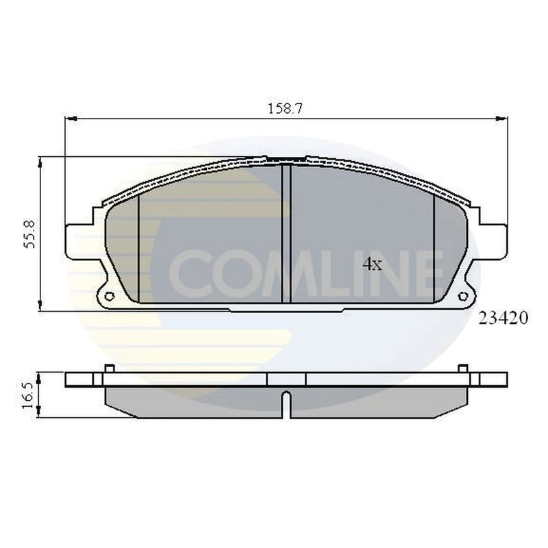 Comline 4 x Front Brake Pad Set fits Acura Mdx 2001-2005 3.5