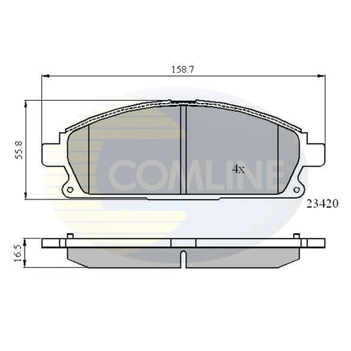 Comline 4 x Front Brake Pad Set fits Acura Mdx 2001-2005 3.5
