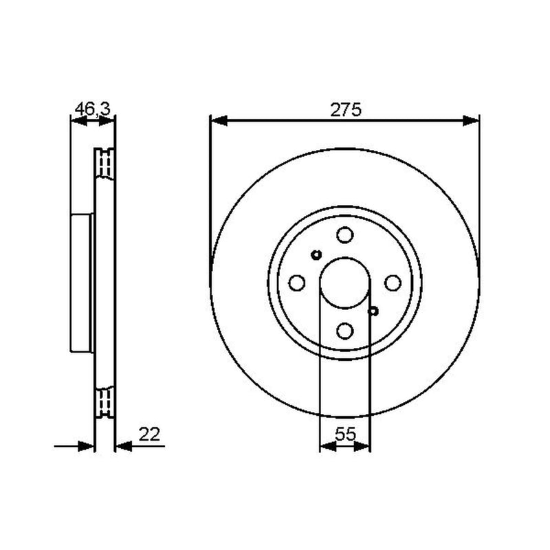 Bosch Front Brake Vented Discs & Pads fits Toyota Yaris 2005-2020 1.0 1.3 1.5