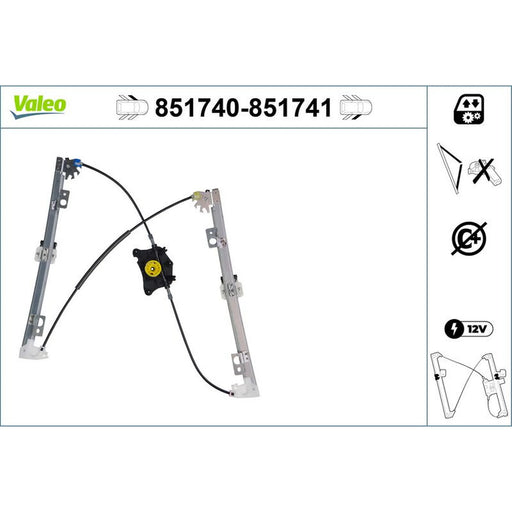 Valeo Electric Window Regulator Lifter Left Front 851740
