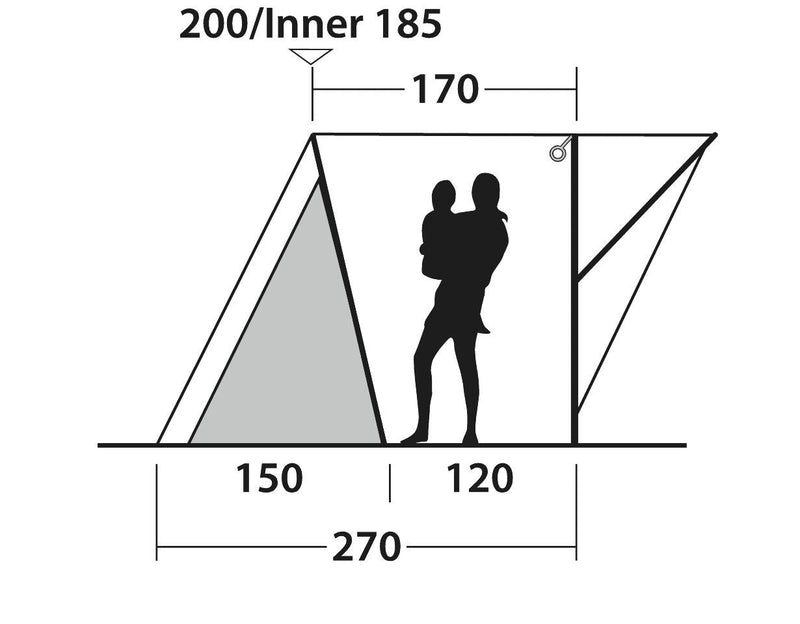 Outwell Sky 2 Pole Tent Blue 2 Person Outwell - Dynamic Drive
