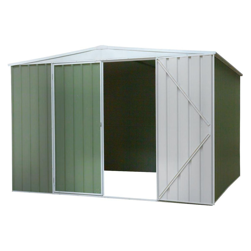 Dellonda Galvanised Steel Metal Garden Shed - Green Dellonda - Dynamic Drive