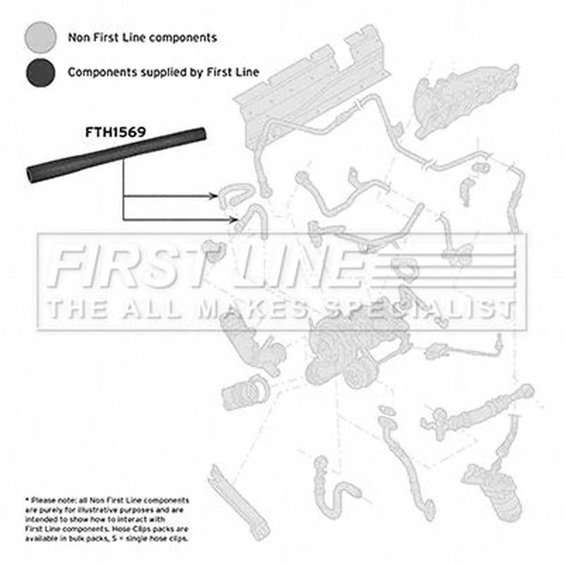First Line Intercooler Turbo Charge Air Hose fits Audi A4 B5 1995-2001 1.8