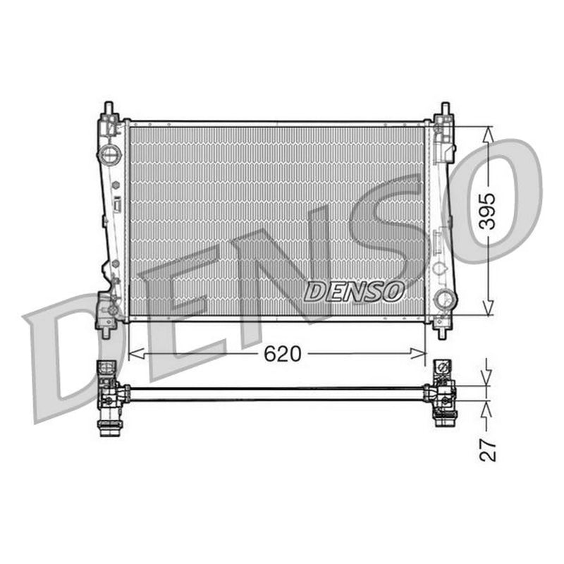 Denso Engine Radiator fits Fiat Bravo II 2008-2014 2.0