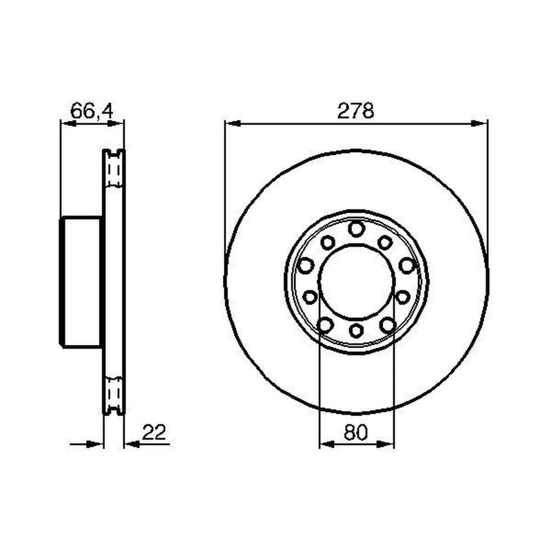 Bosch Front Brake Discs & Pads fits Mercedes-Benz Sl 1971-1980 107.023 107.043