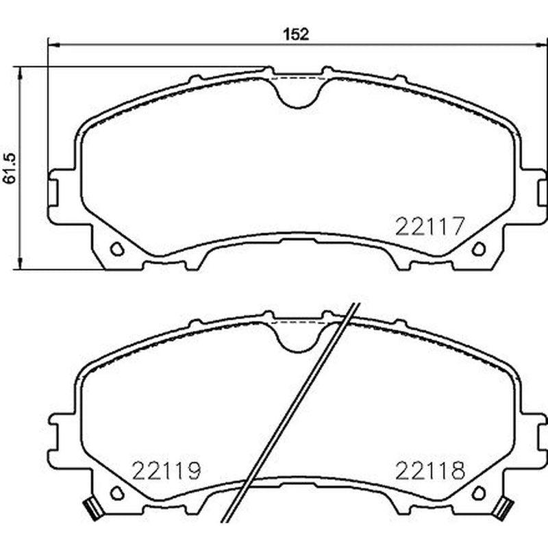 Mintex Front Brake Pad Set fits Infiniti Q50 2013-2014 2.0