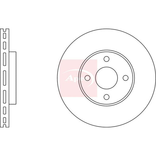 Apec 2 x Vented Brake Discs fits Ford Fiesta V 2005-2008