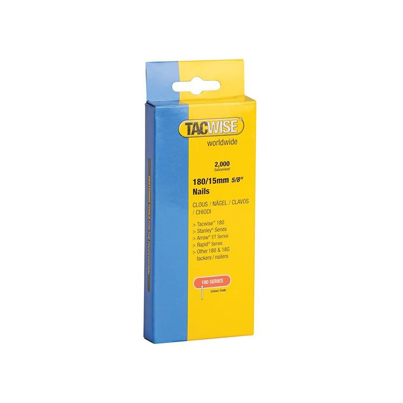 Tacwise 180 18 Gauge 15mm Nails (Pack 2000) Tacwise - Dynamic Drive