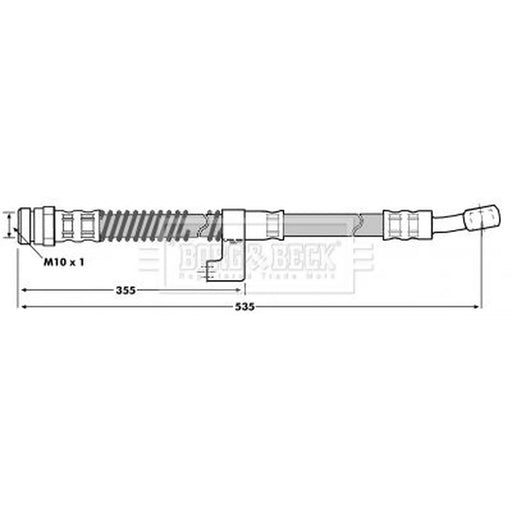 Borg & Beck Brake Hydraulic Hose Line Front Right BBH7010