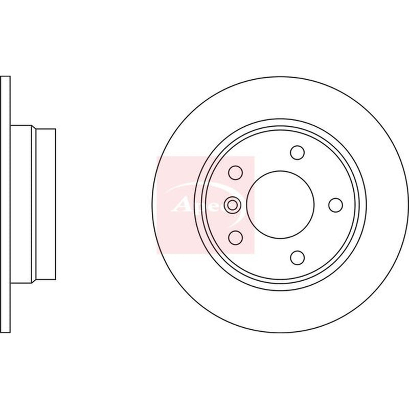 Apec 2 x Solid Brake Discs fits BMW Z4 Roadster 2002-2009 2.0 2.2 2.5