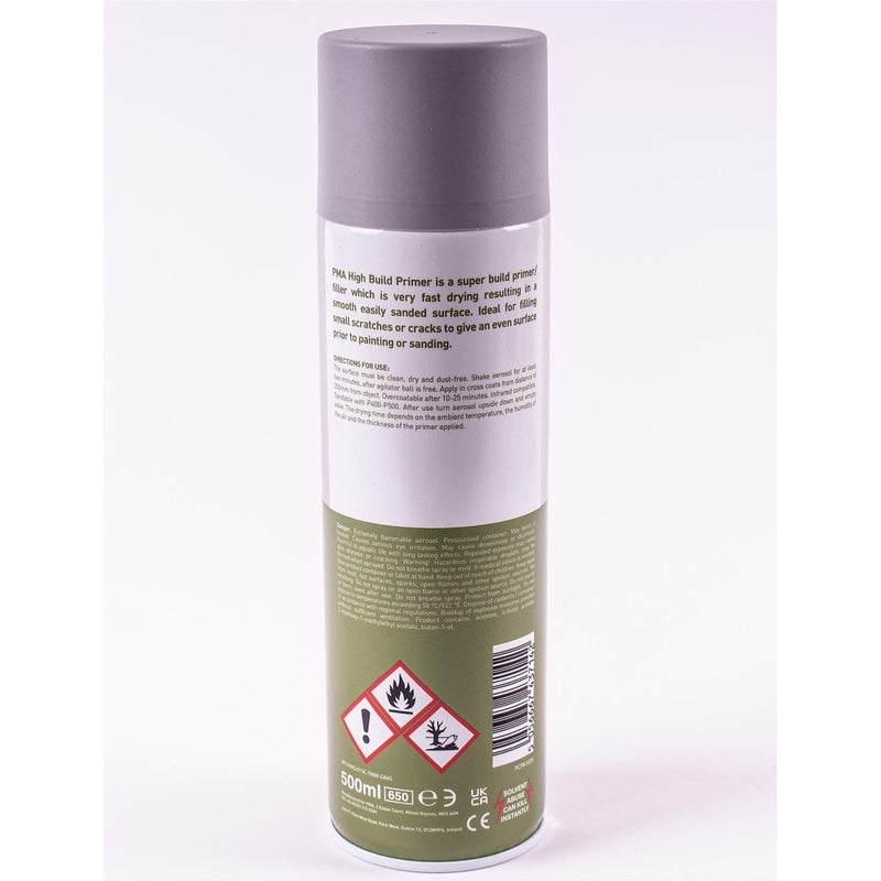 4x High Build Primer - 500ml Spray On Paint - Autotek Grey Aerosol High Coverage PMA - Dynamic Drive
