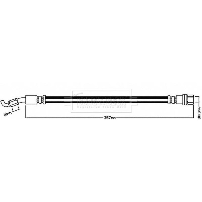 Borg & Beck Brake Hydraulic Hose Line Rear Right BBH8094