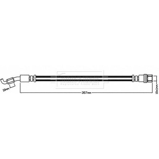 Borg & Beck Brake Hydraulic Hose Line Rear Right BBH8094