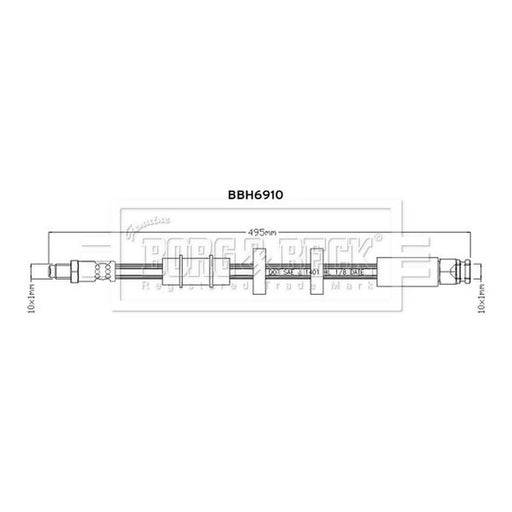 Borg & Beck Brake Hydraulic Hose Line Front BBH6910