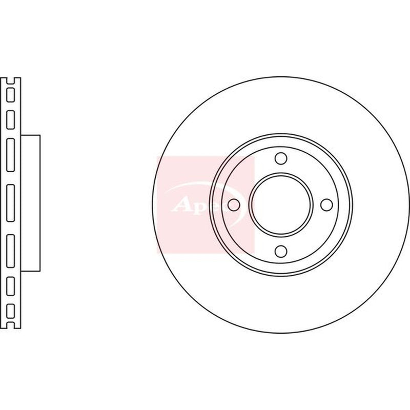 Apec 2 x Vented Brake Discs fits Infiniti Q50 2013 on