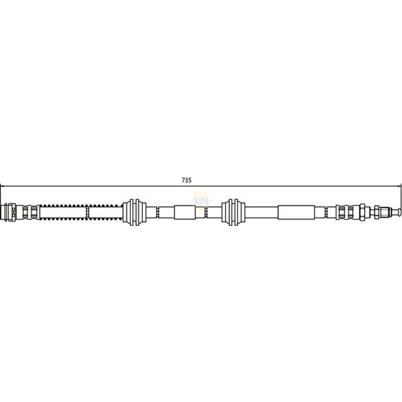 NAPA Brake Hydraulic Hose Line Front NBH1246